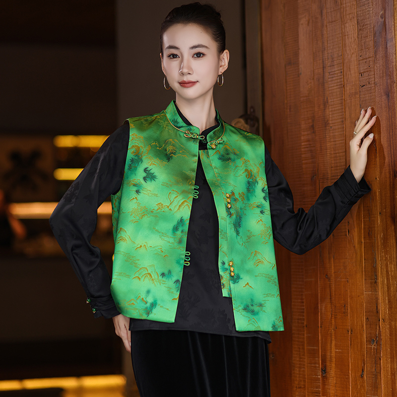 [万里江山图]新中式国风唐装马甲新款2025高级感女款新中式马甲