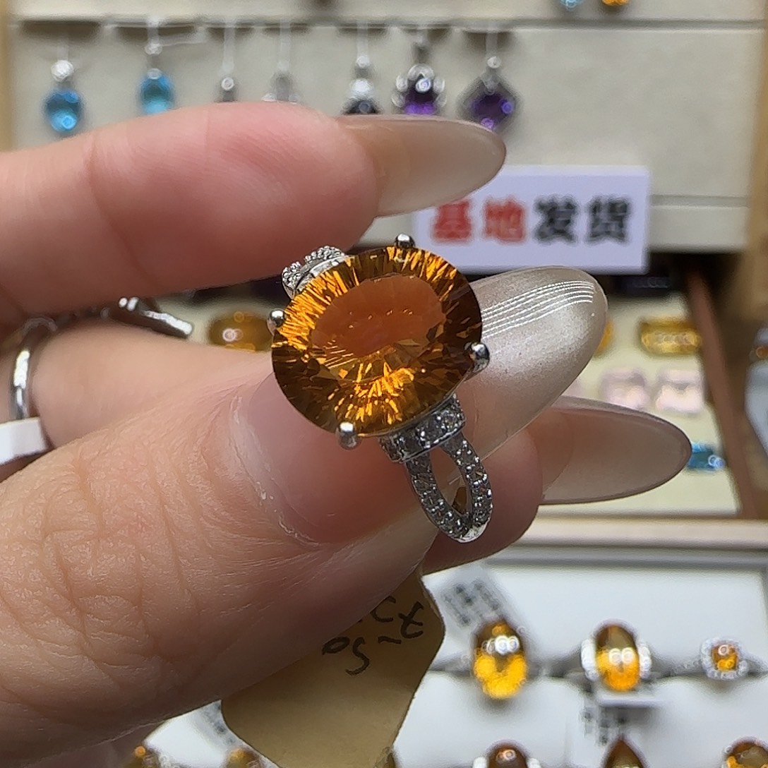 清***樽珠宝半成品银S925镶嵌水晶G 3.3克拉