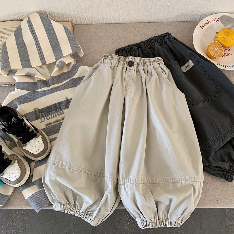 宝宝运动裤1-3岁男童女童春秋直筒阔腿裤宽松休闲纯棉韩版束脚裤