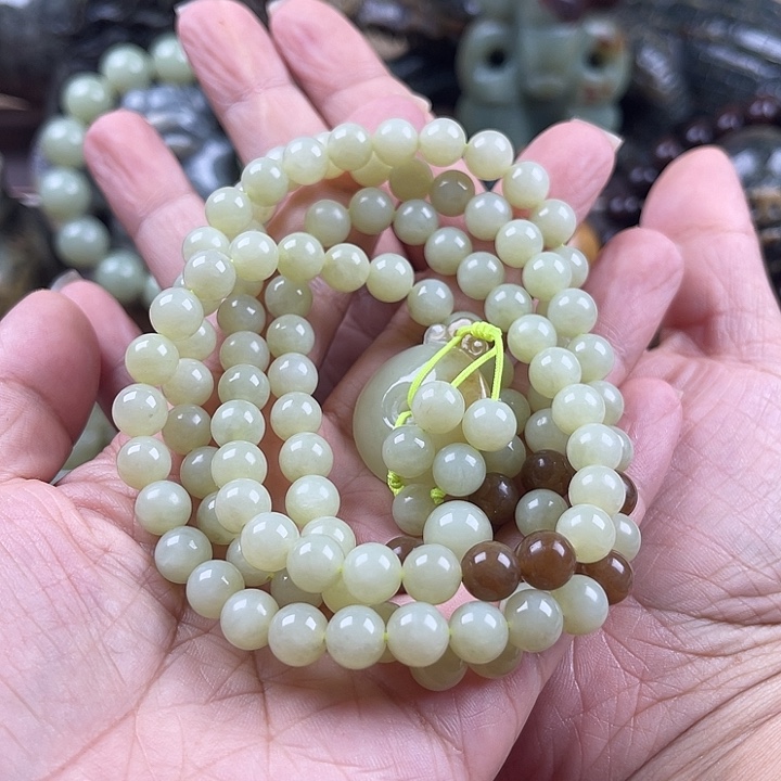 未镶嵌手串岫岩老玉（透闪石质玉）小*久