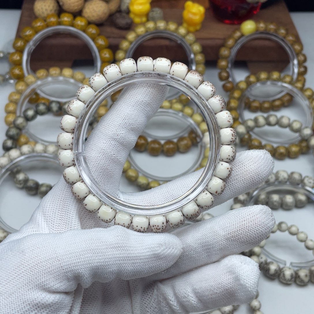 星月菩提手串我***滴8×7河豚石玉料高货A18