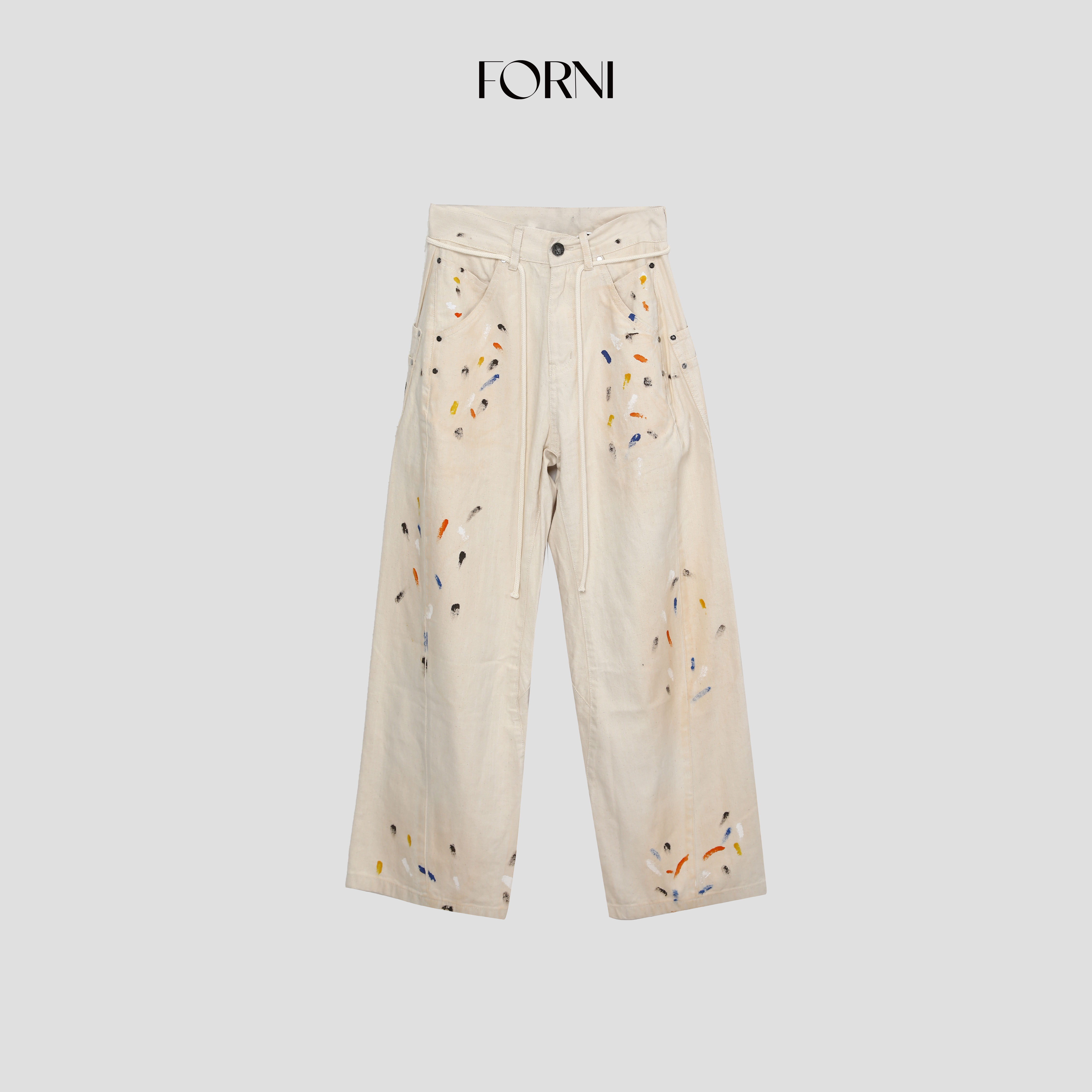 FORNI 手绘涂鸦长裤
