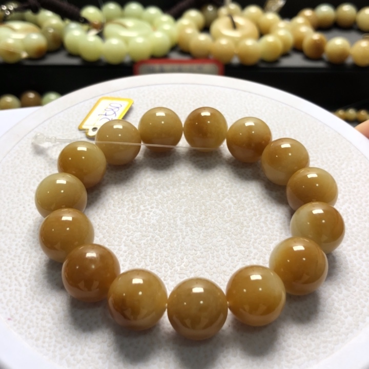 和田玉手串未镶嵌卡14