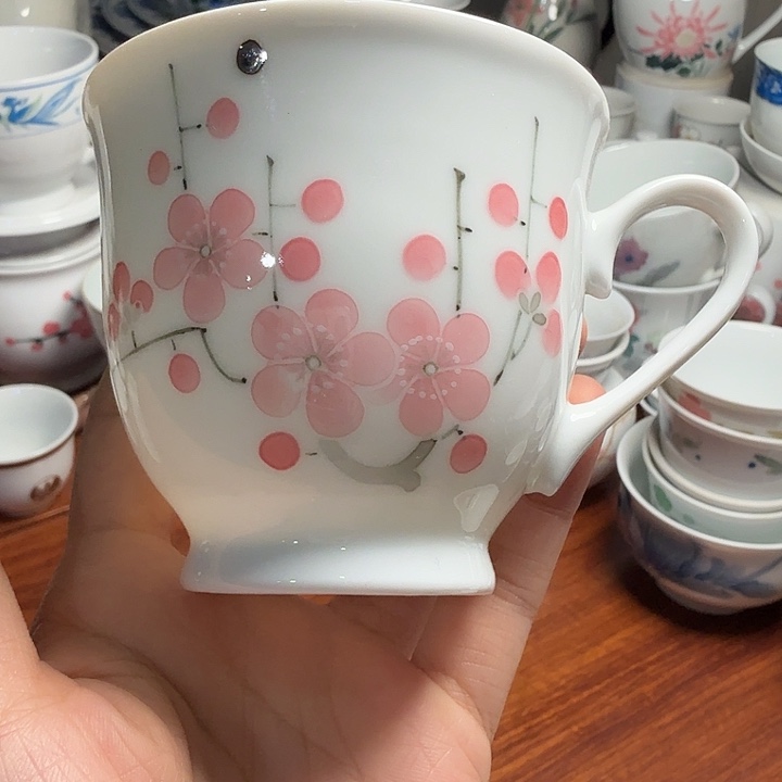 醴陵手绘大球泥杯矿点微瑕