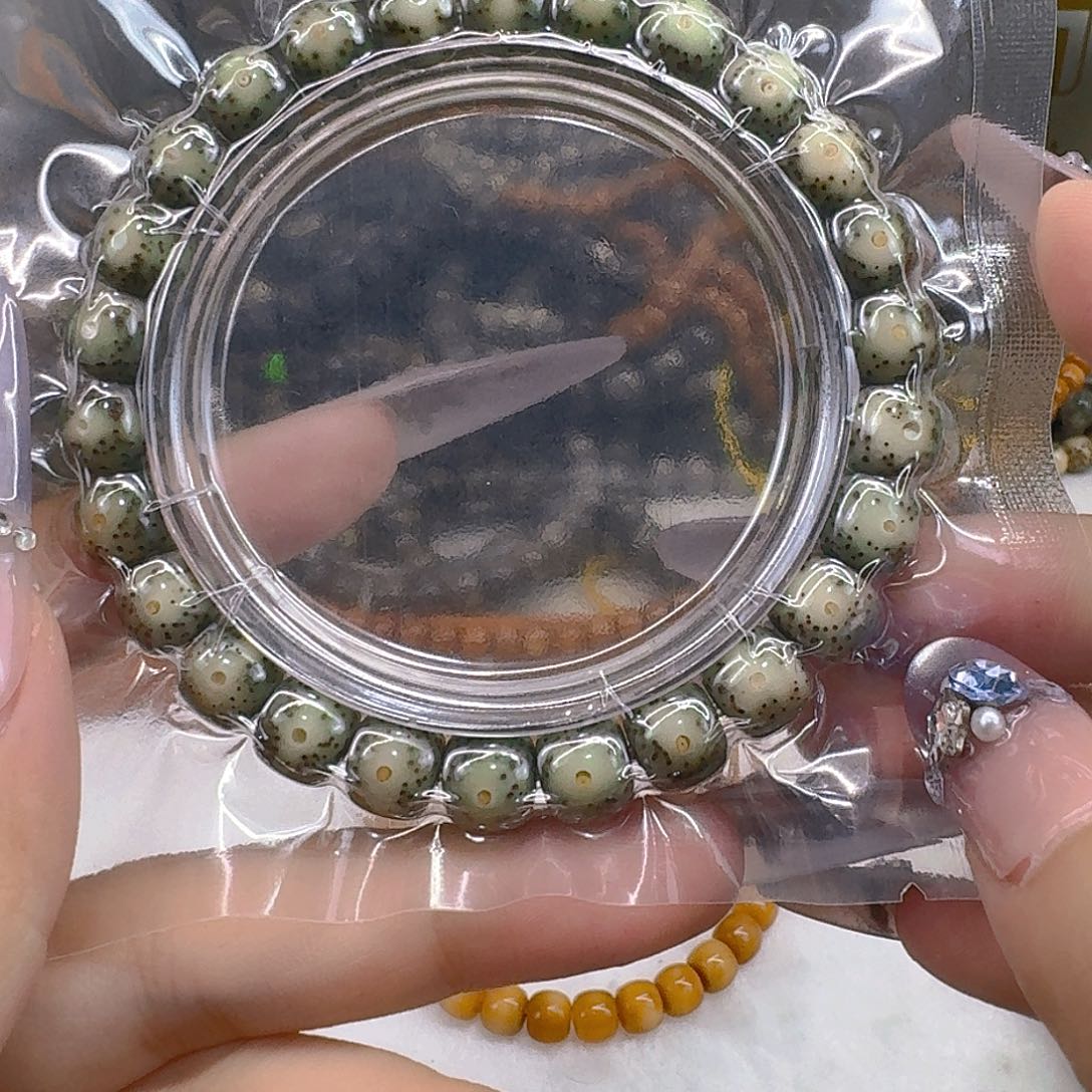 星月菩提手串81殿堂卡姿兰大眼睛绿包白同枝98