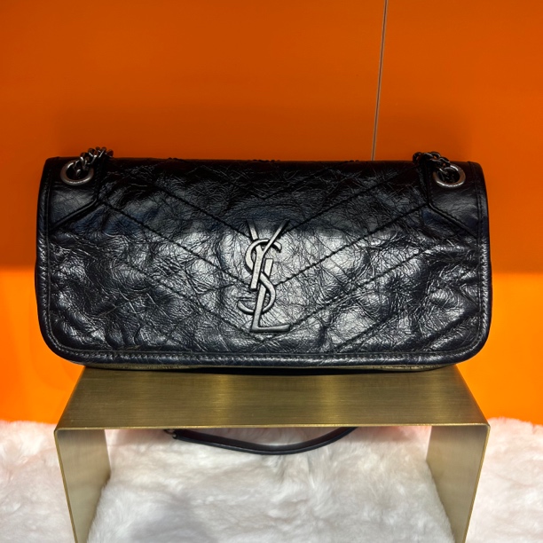99新 YSL/圣罗兰 niki横版 银色链条
