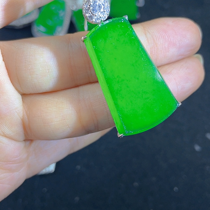 翡翠银S925镶嵌吊坠(不含链)