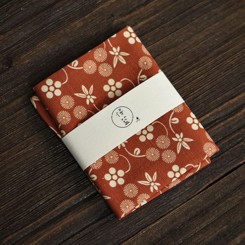 阿茶 梅花雏菊(红)茶巾（慢蓝S0054）