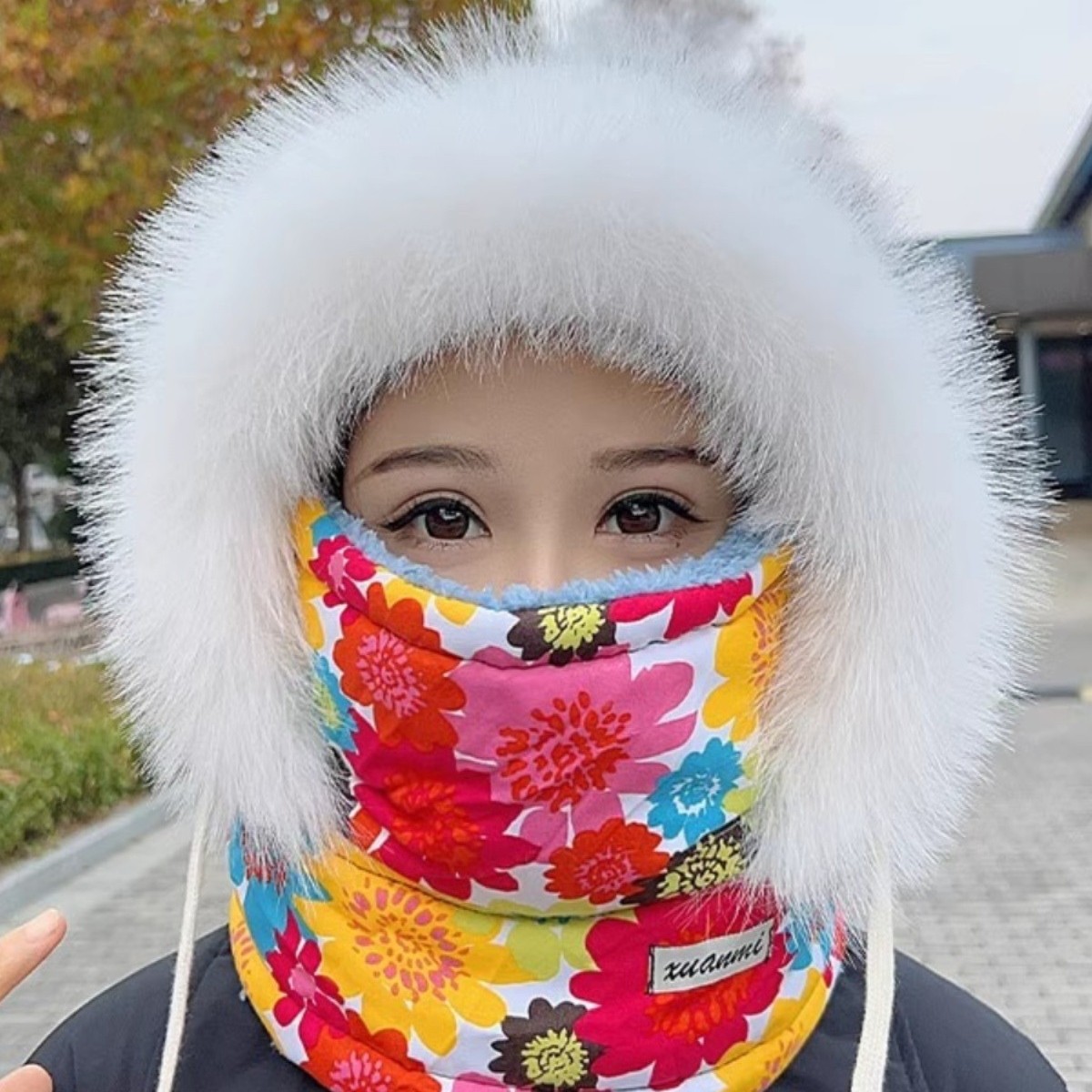 冬季骑行防寒面罩男2025新款加绒加厚防风护耳一体帽户外保暖帽