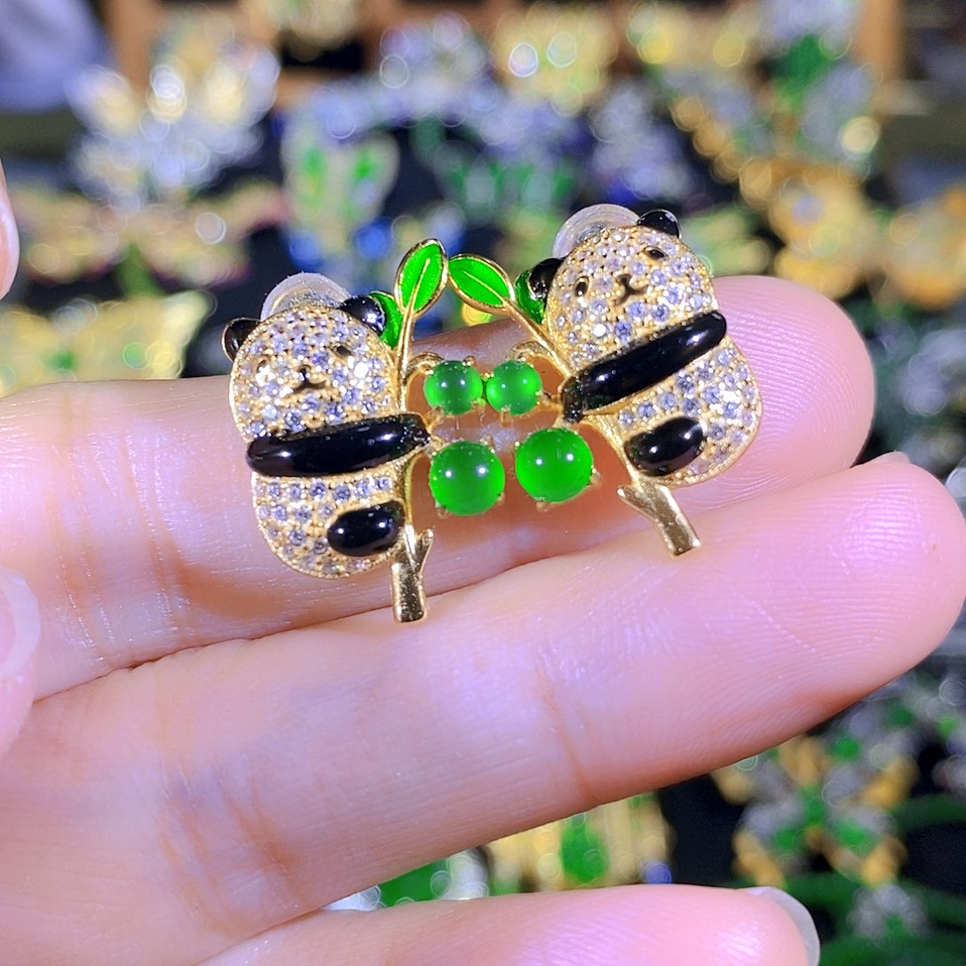 吊坠(不含链)银S925镶嵌翡翠