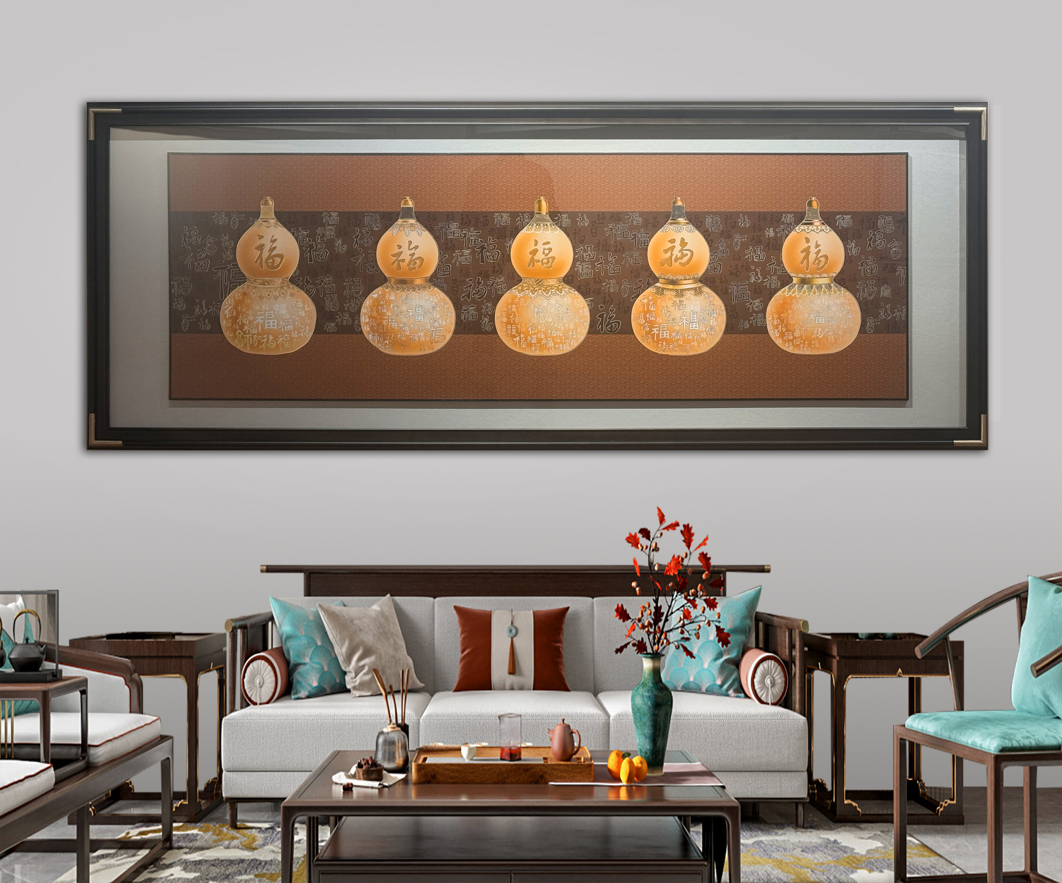 客厅手工铜板画植物类题材合集