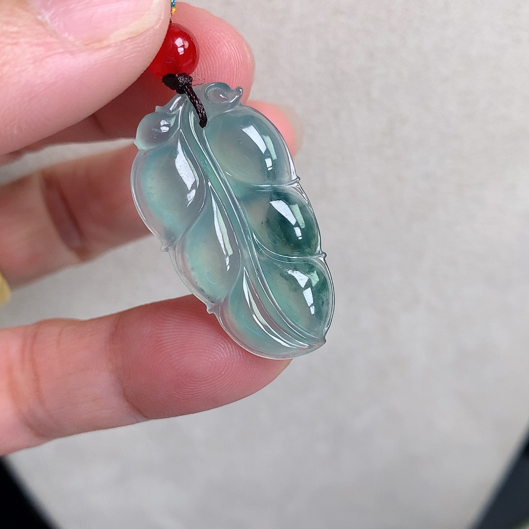 翡翠裸石缅甸天然A货翡翠冰种叶子