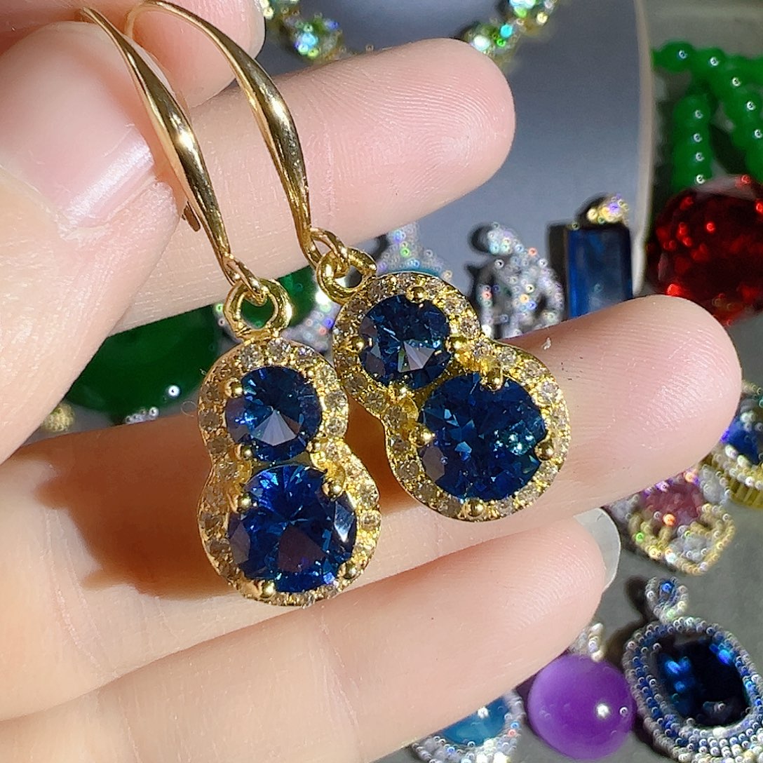 花岗石钨合金红色蓝色吊坠