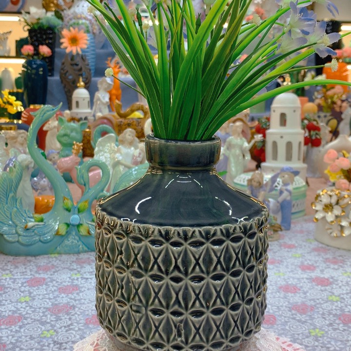 陶瓷陶瓷花瓶 出口北欧 水墨色 冰裂釉