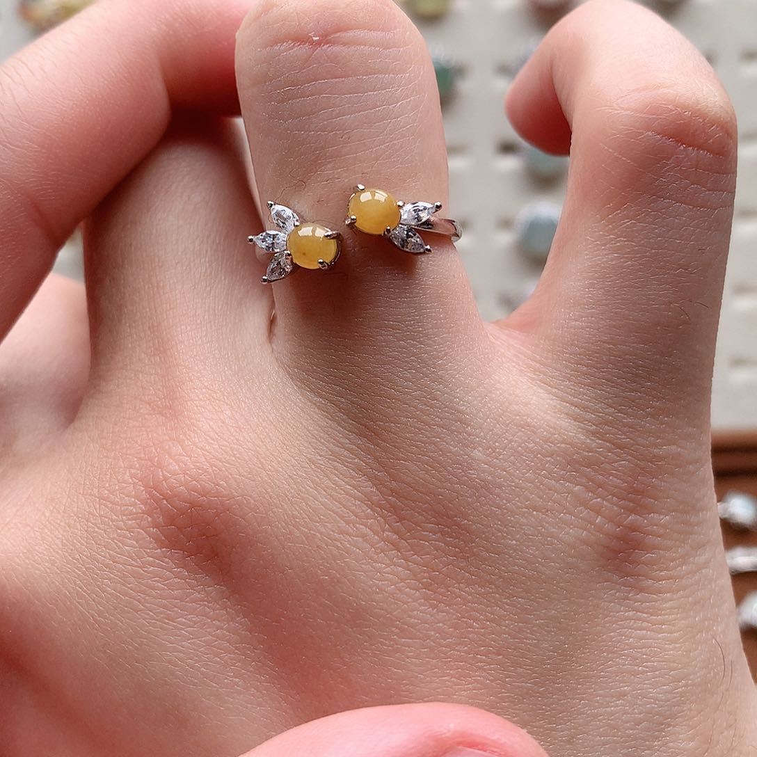 翡翠戒指银S925镶嵌0231