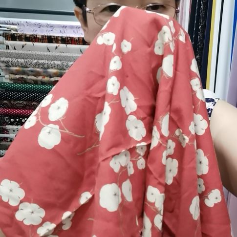 棉麻布料西阳红2米
