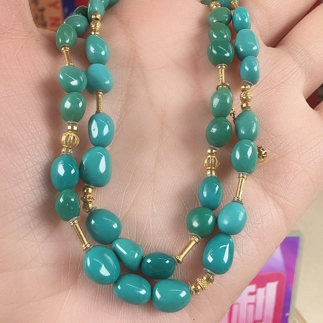 绿松石18K金镶嵌珠宝奇石