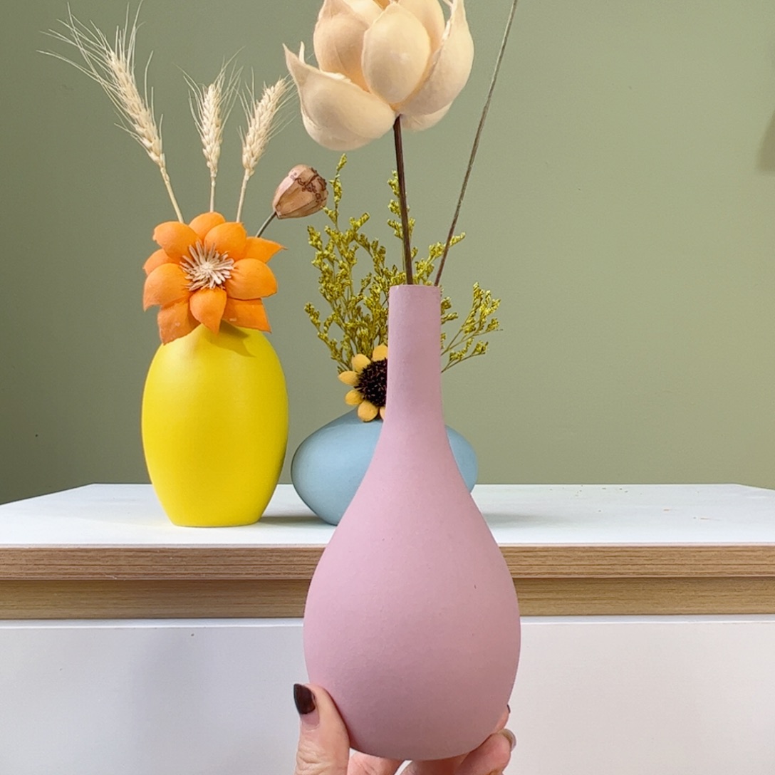 瓷片陶瓷花瓶带花20-30厘米左右