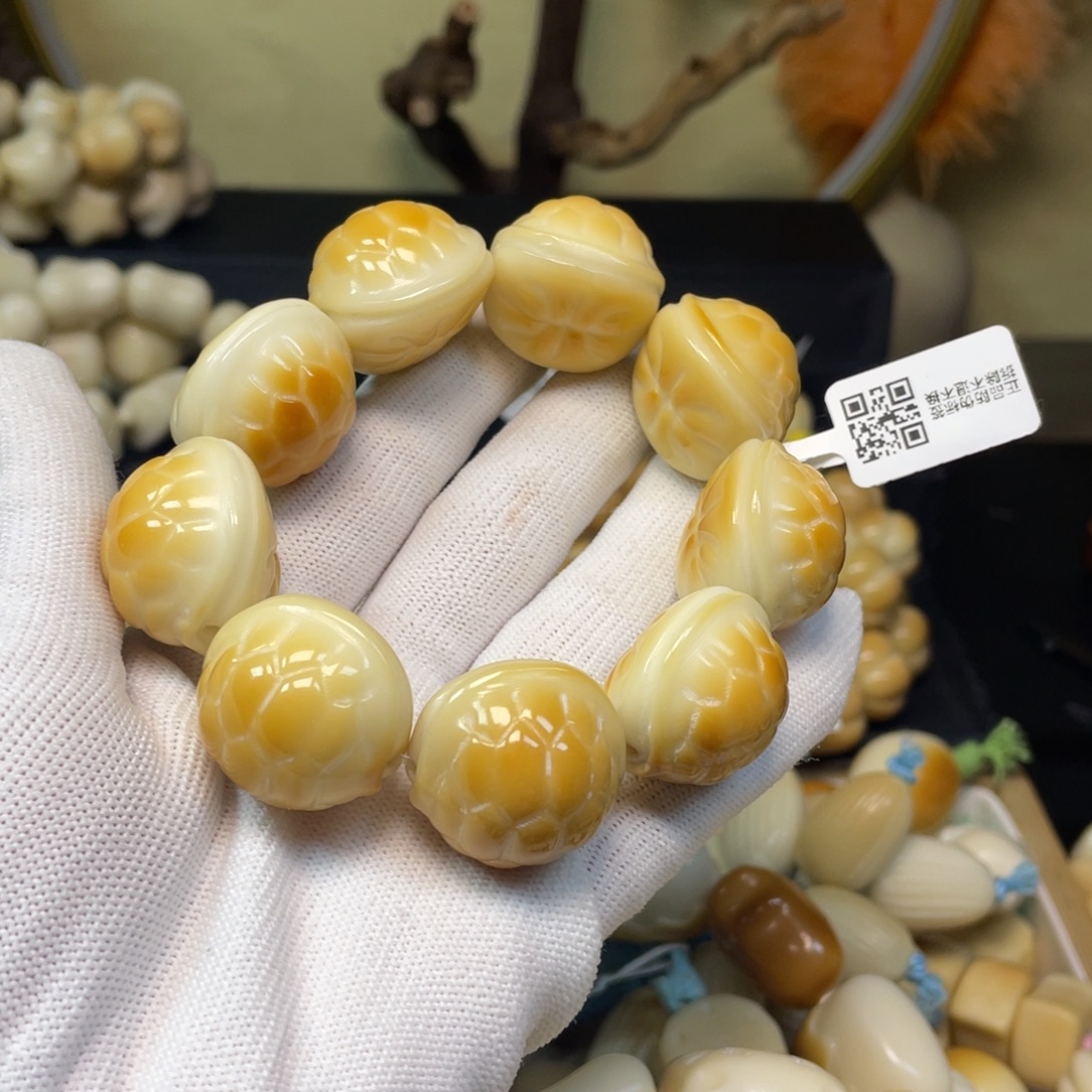 ๑***๑菩提根/象牙果手串125碳烧富甲