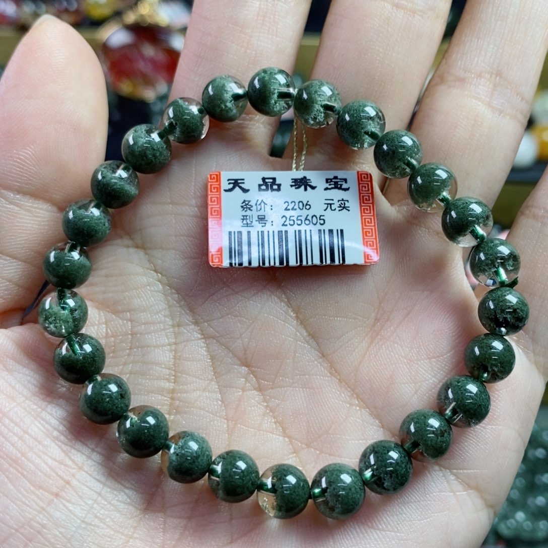 水晶手串未镶嵌甜***糖绿幽灵255605