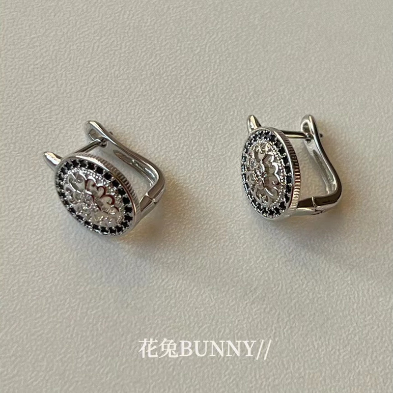 合金耳饰 925银针复古花纹耳环2025新款爆款高级感百搭精致轻奢