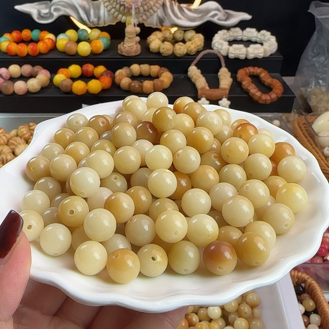 菩提根/象牙果手串卡12炭烧小馒头圆100卡牌➕50备珠