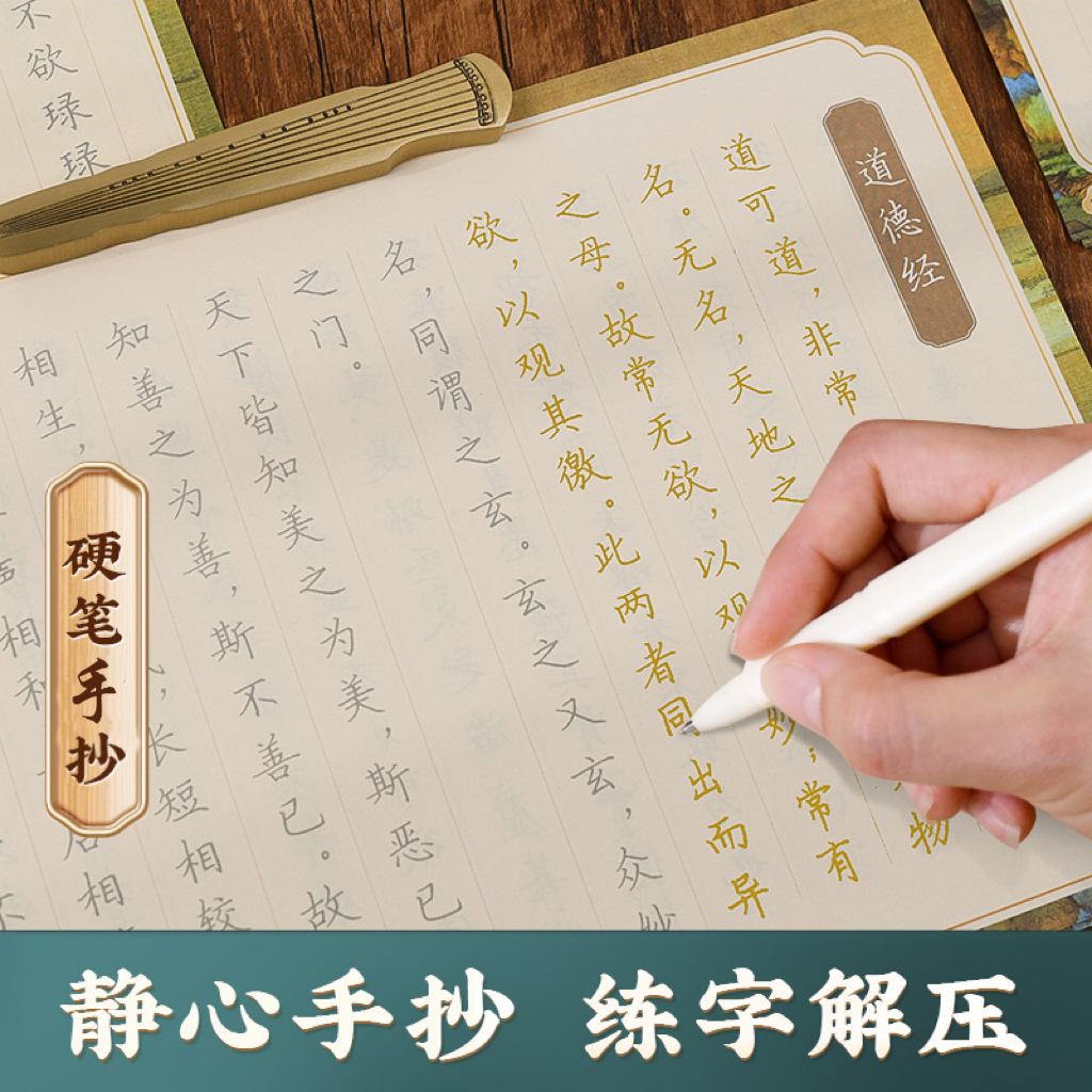 【静心手抄】可抄108遍道德经心经卢中南硬笔小楷解压手抄正楷字帖