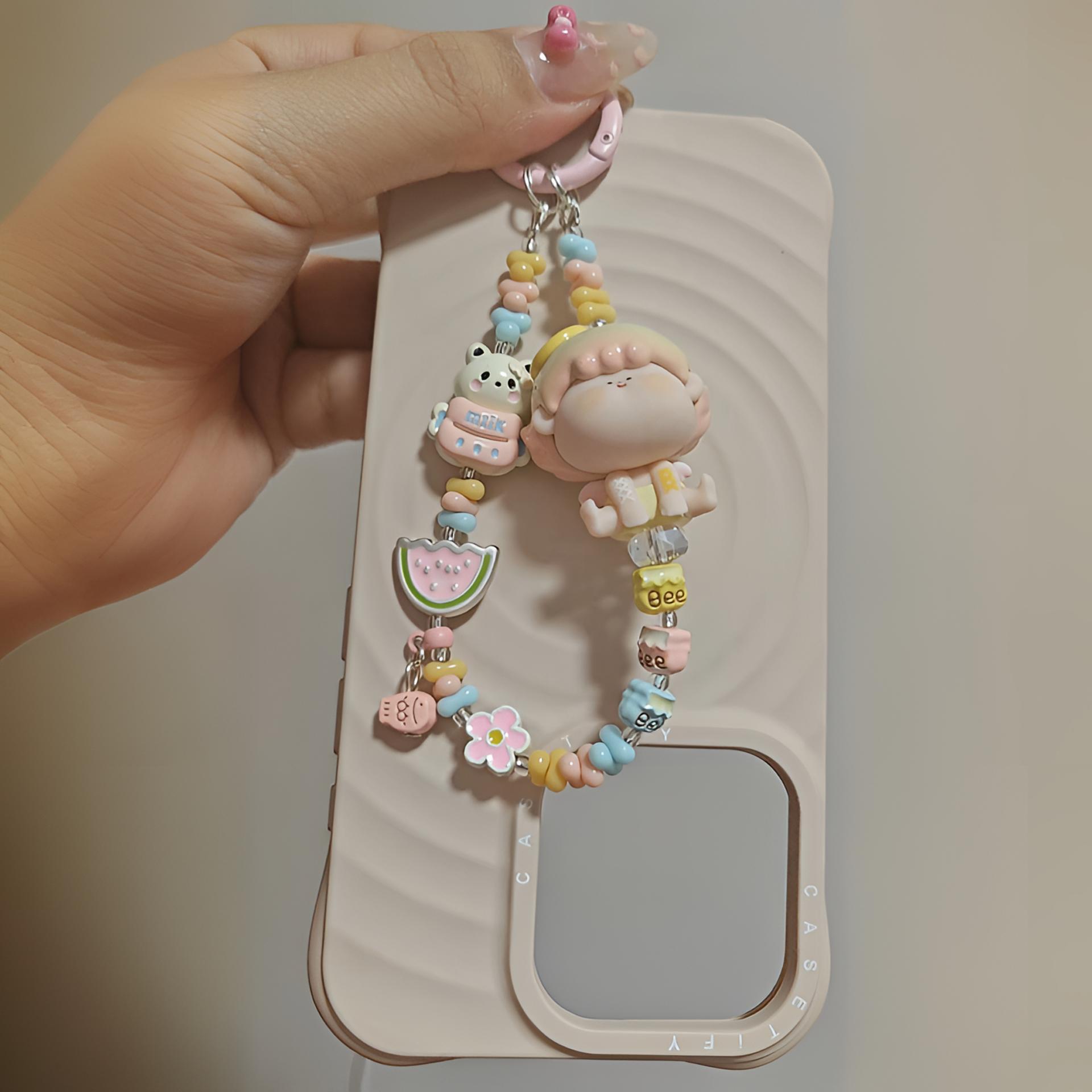 萌粒手机链钥匙扣包包挂件创意饰品diy个性短款