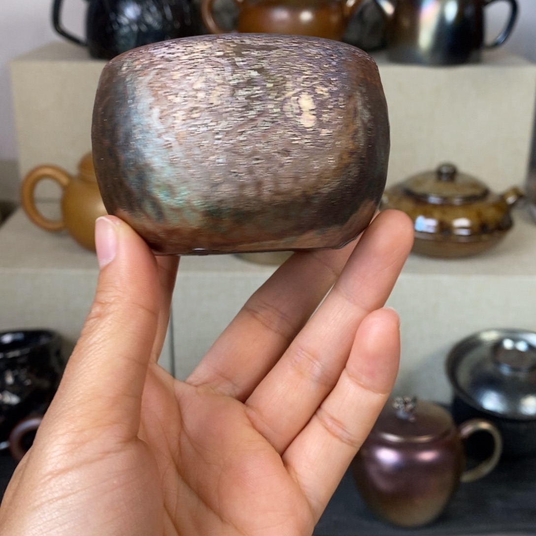 吃***起建水紫陶柴烧主人杯