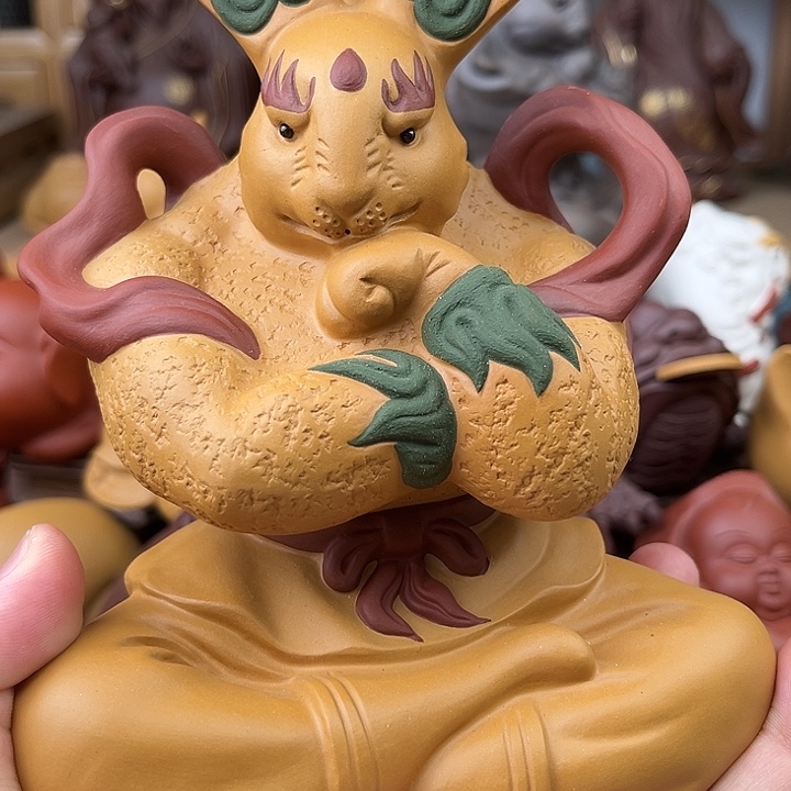 紫砂茶宠余***头紫砂兔仙