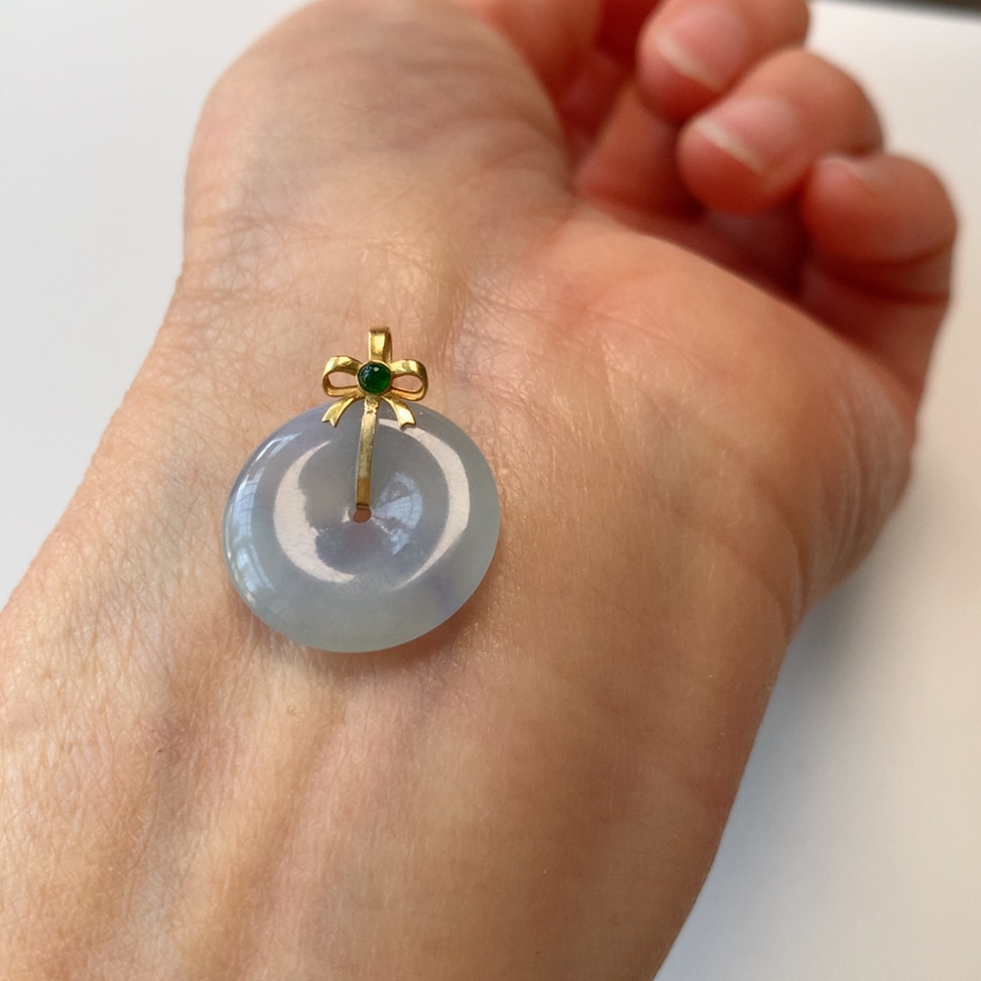 翡翠颈饰18K金镶嵌平