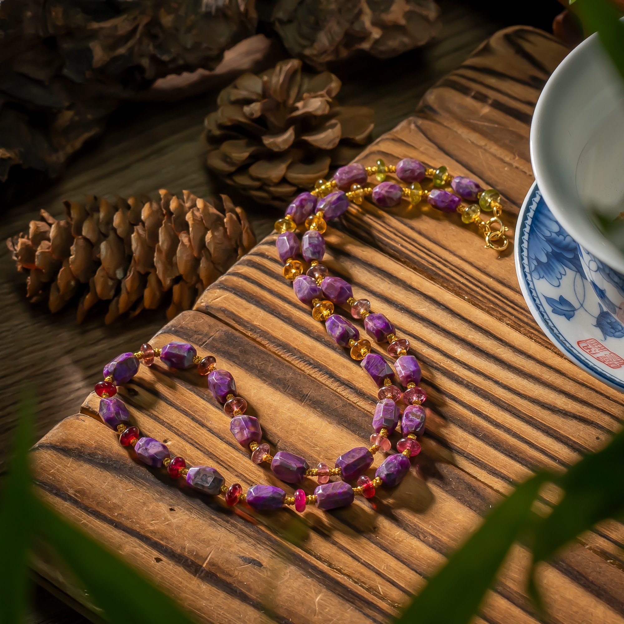 斯羽|18K金桃红舒俱来DIY项链/多样性发/45cm+-/P6540/4-5mm/均30