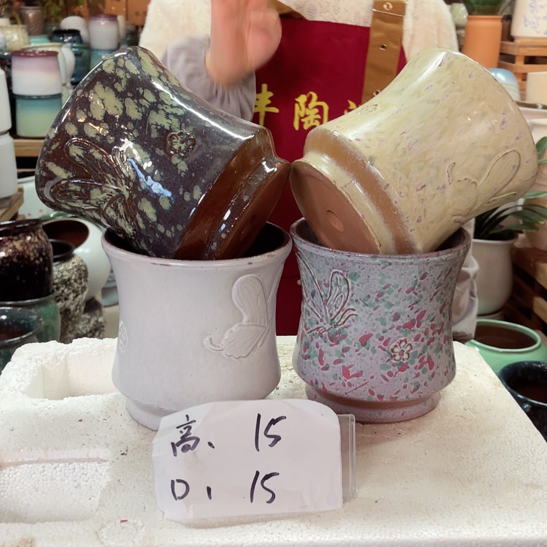 紫砂花盆高度15口径15