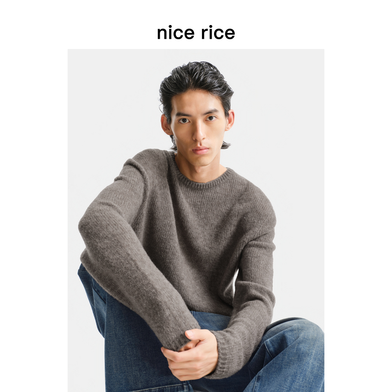 nice rice好饭 25秋季新品绵羊毛混纺直身轻薄圆领毛衫NHQ05010