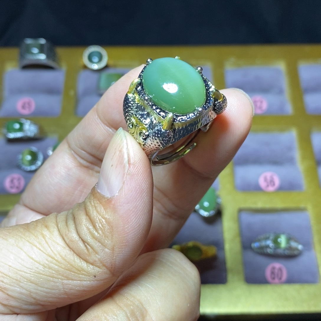 和田玉（碧玉）戒指未镶嵌
