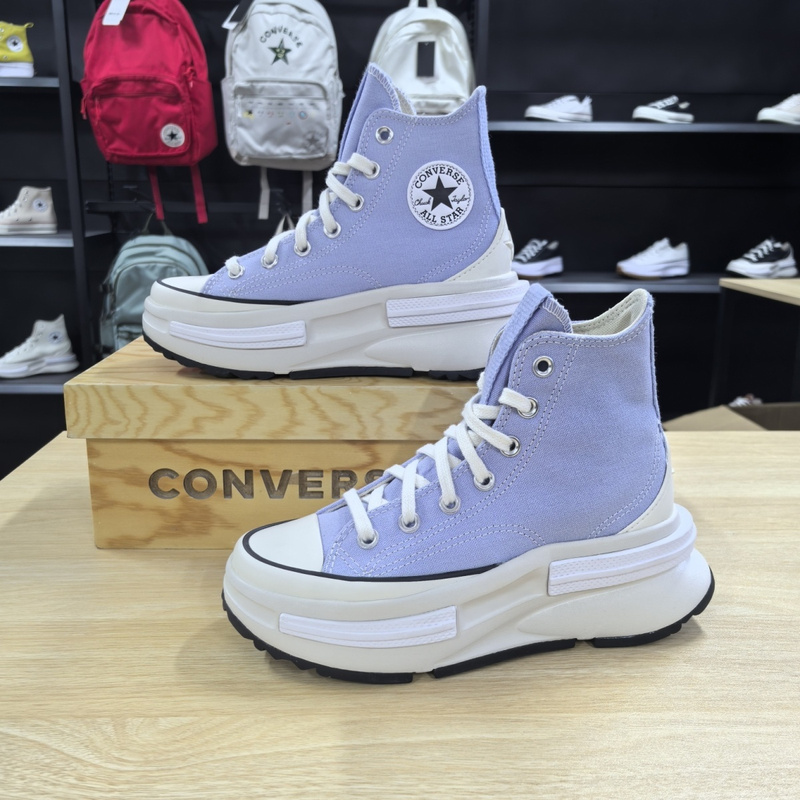 匡威RunStar厚底夹心浅蓝紫色增高男女高帮复古帆布鞋/男鞋