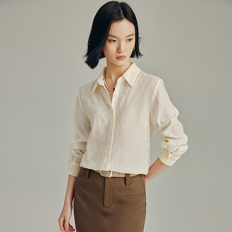 【尚雅专属】MOFAN摩凡秋新款米色衬衫MBC553259