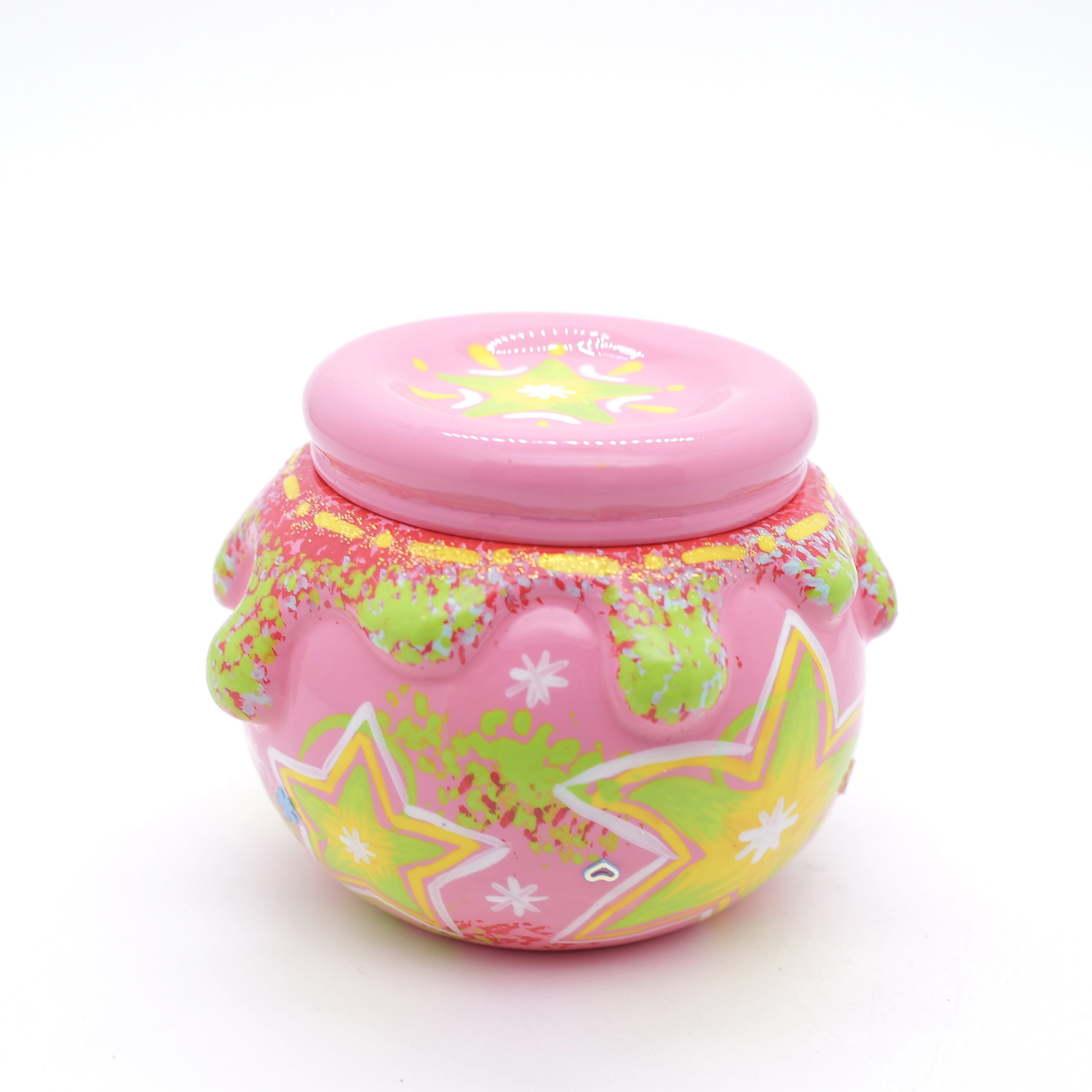 王甜心蜂蜜罐子摆件艺术石膏作品，手工绘制，仅一件