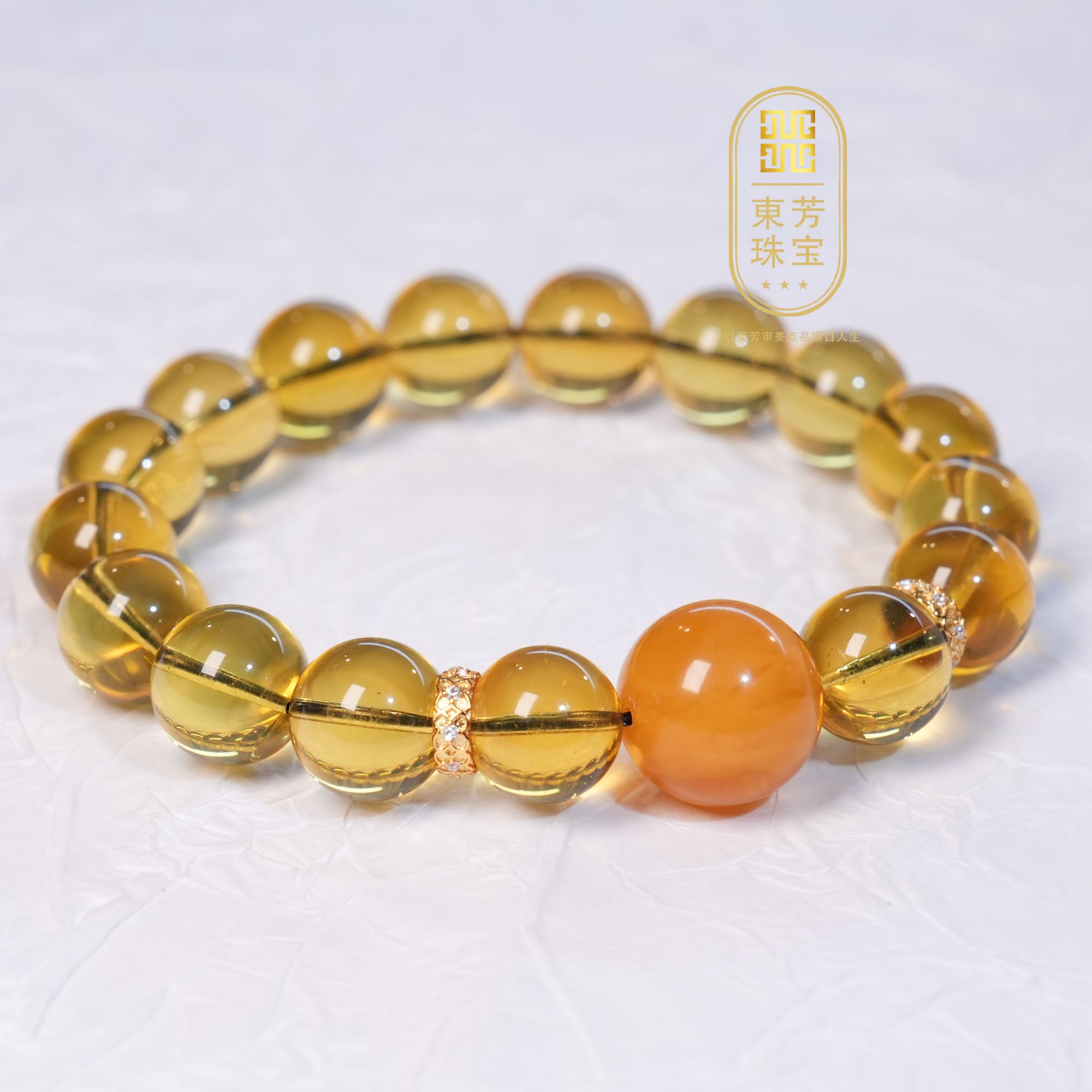 東芳珠宝-11mm墨西哥天然净水蓝珀手串琥珀手串DIY蜜蜡手串