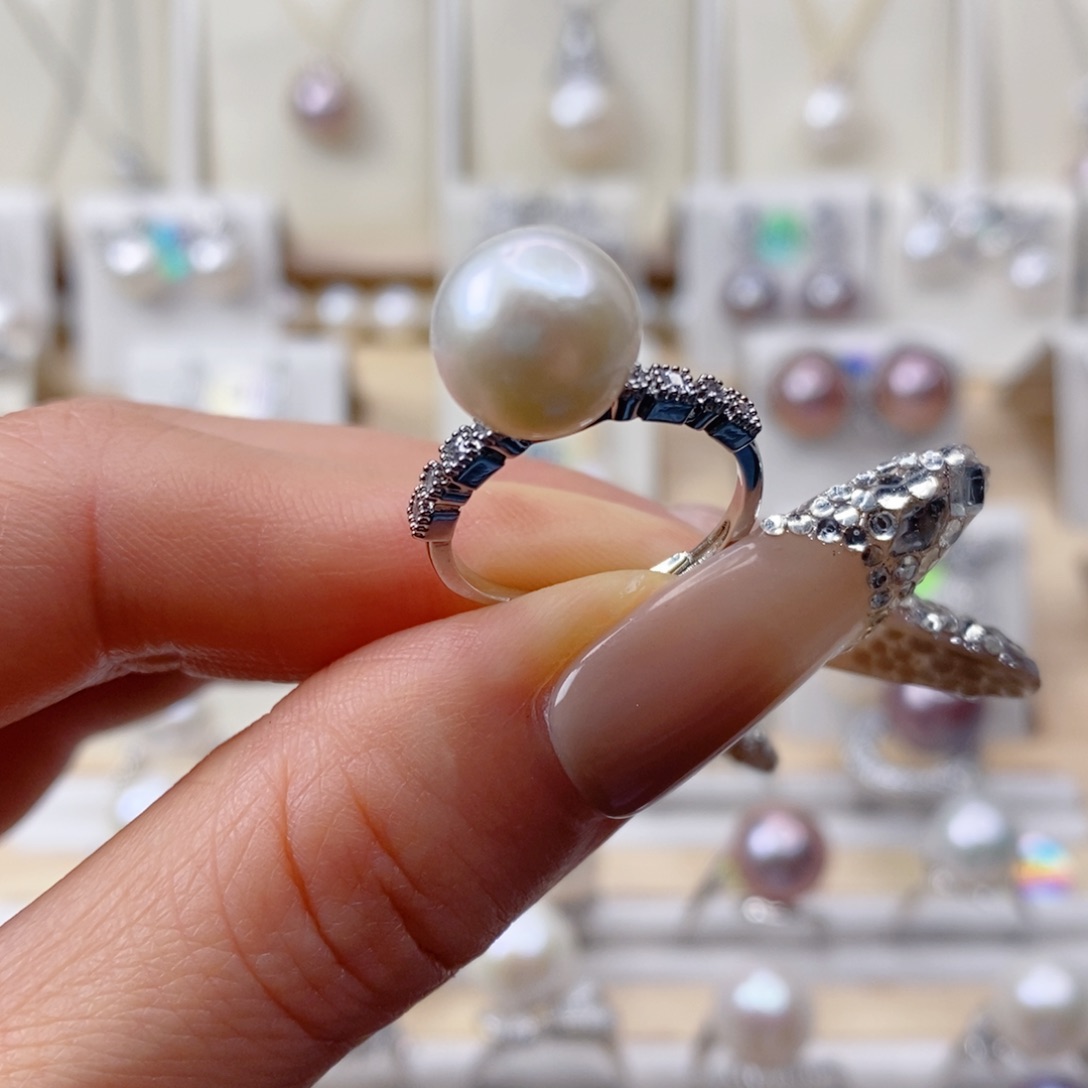 淡水珍珠戒指合金