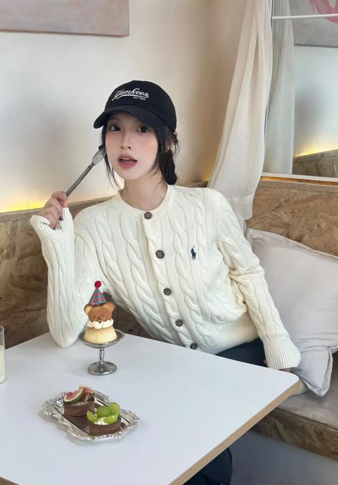 小马针织衫刺绣开衫秋冬季老钱风女款