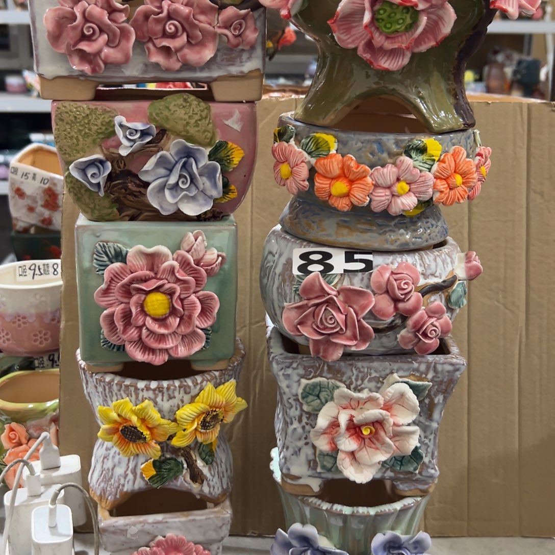 85 满20发秒退拉黑多肉花盆