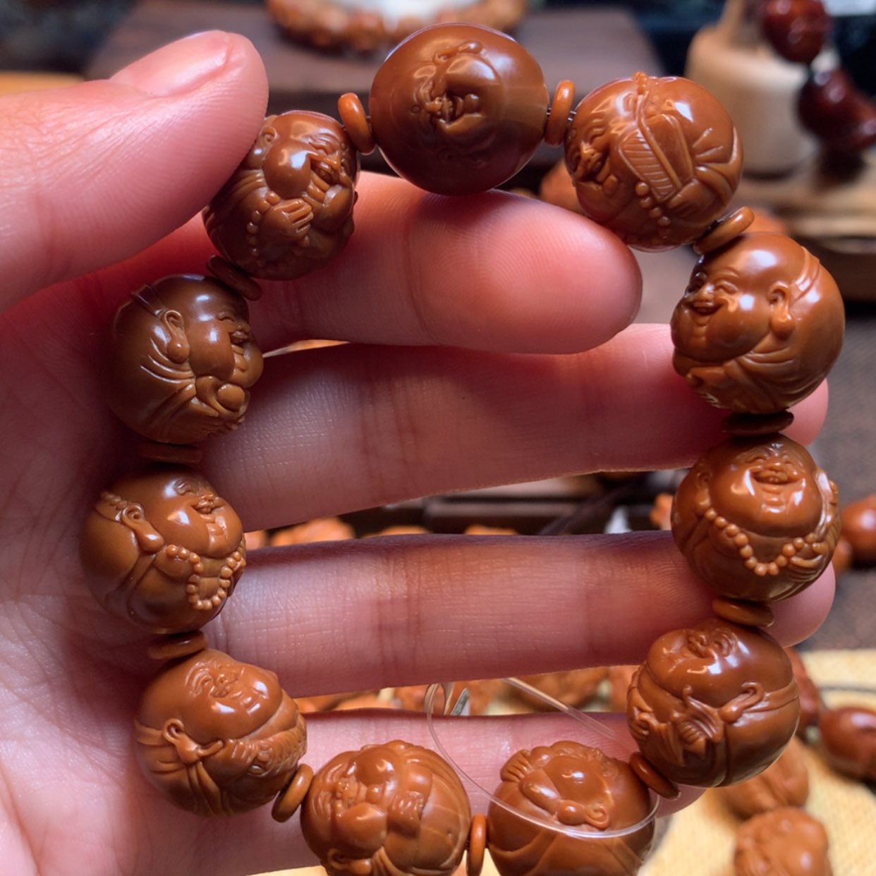 【闪购商品】橄榄核手串十小佛