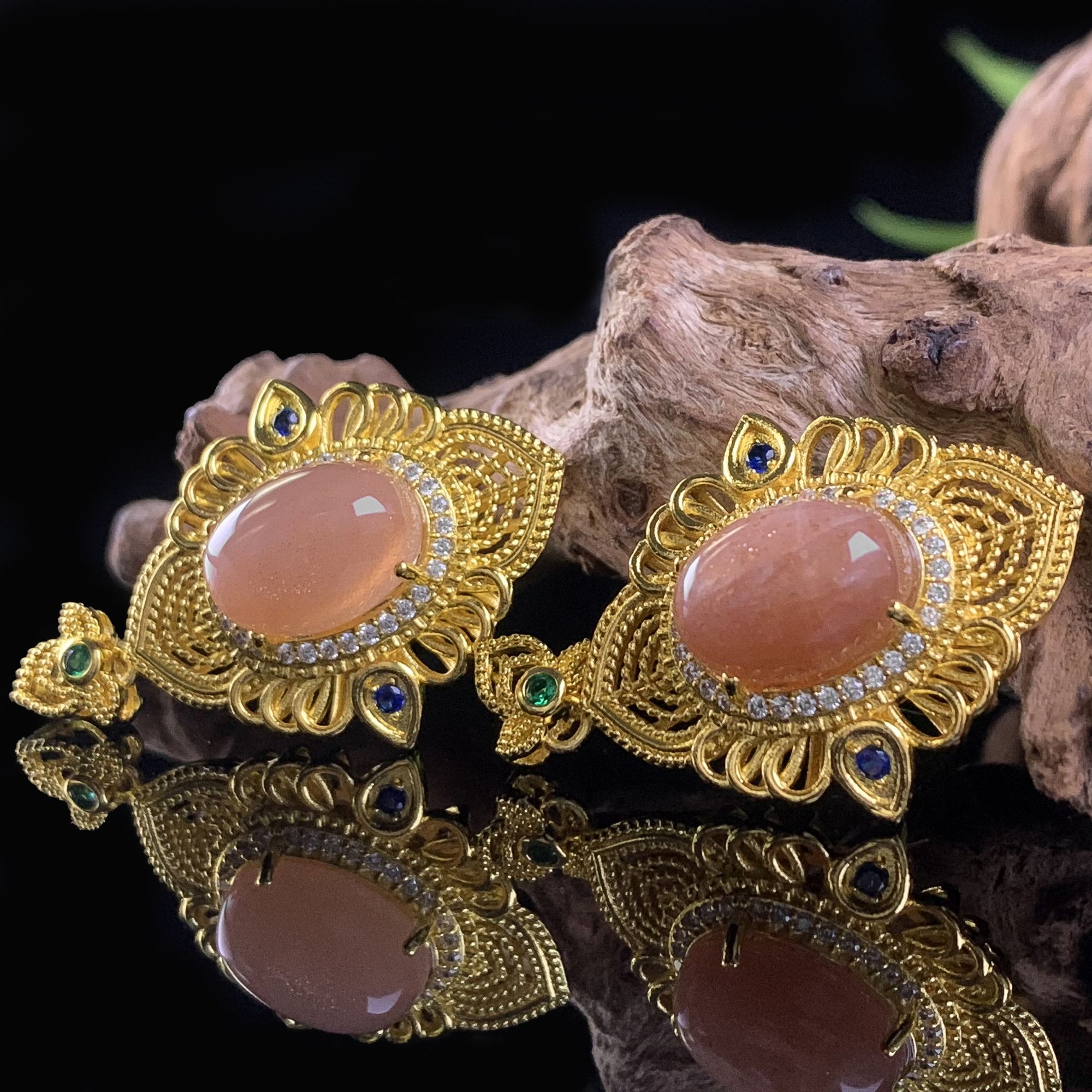 CT3888-金星太阳石福贝吊坠-配麻花链-多样性发其一