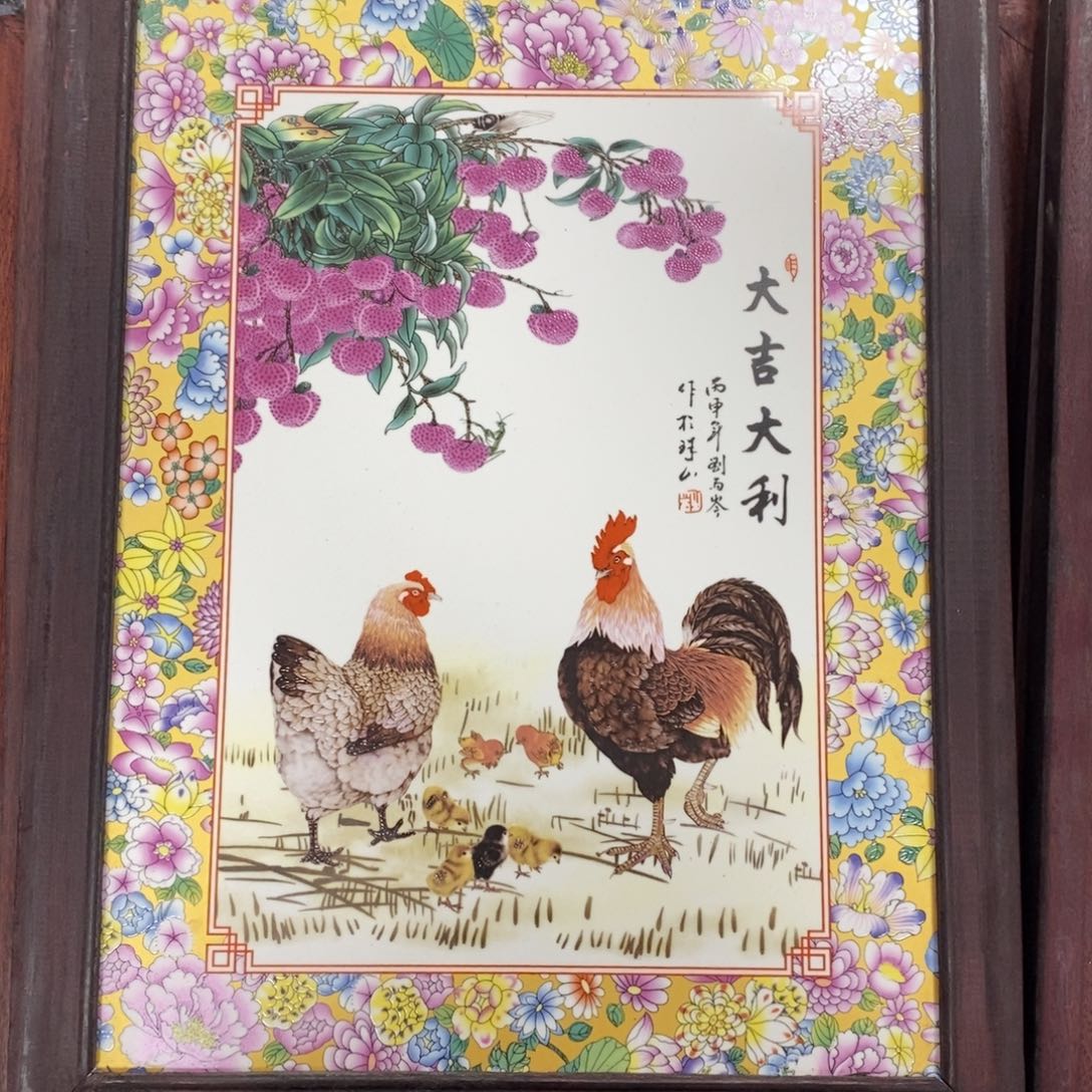 瓷片37*28 景德镇瓷板画柴窑烧制