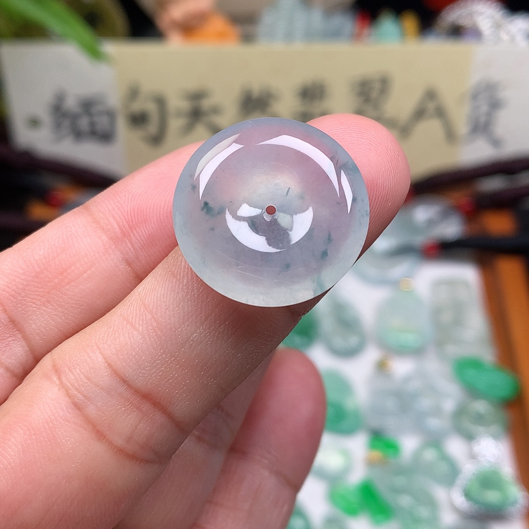 翡翠散珠缅甸天然A货翡翠冰种平安扣