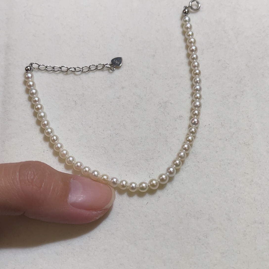 银S925镶嵌手绳淡水珍珠