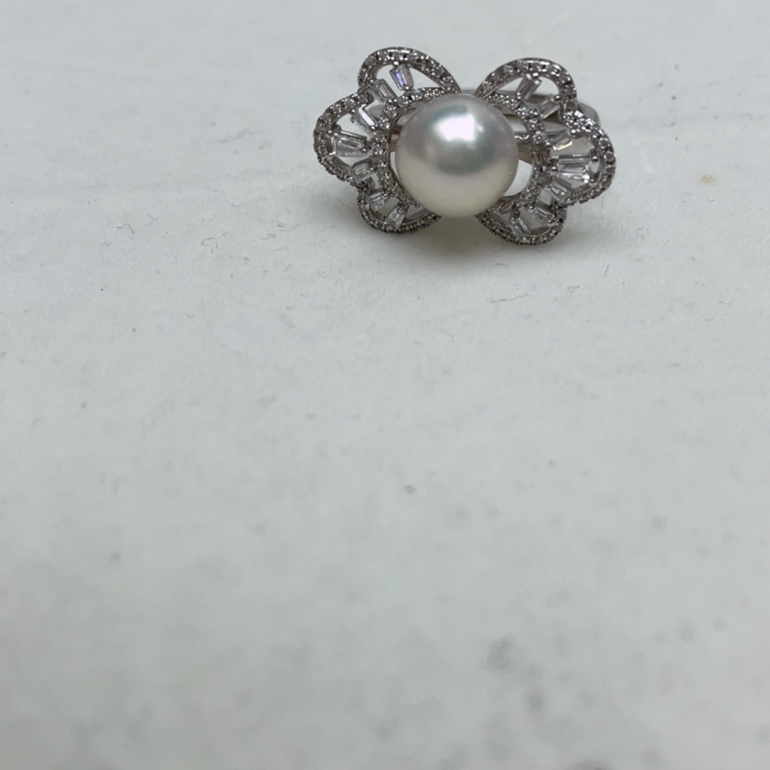 海水珍珠戒指银S925镶嵌