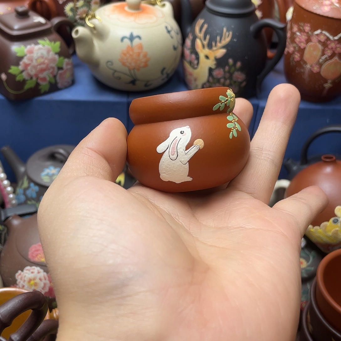 茶杯红泥紫砂主人杯60cc