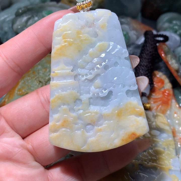 翡翠未镶嵌颈饰保真天然A货翡翠